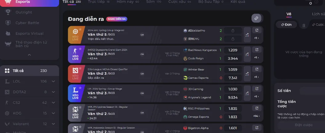 Cá cược Esport